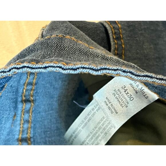 Smill & Mills Blue Distressed Stretch Jeans Mens 34x30 - Picture 4 of 6